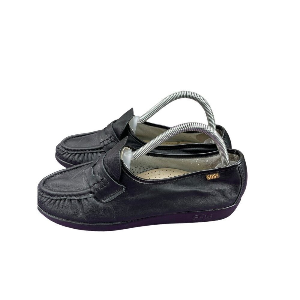 SAS Classic Timeless Loafers Shoes Size 10 Black Leather